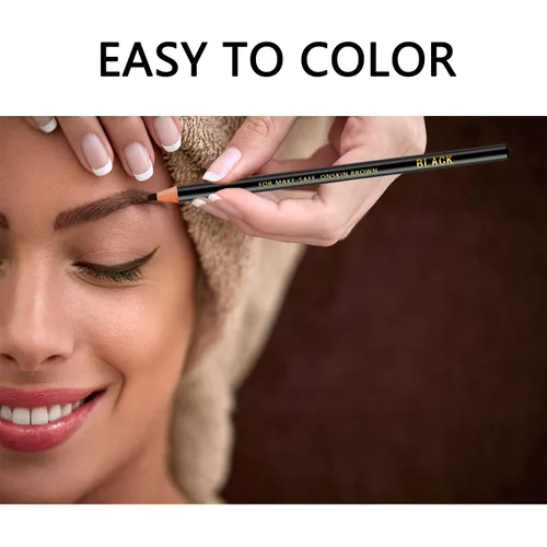 Vista 6 de Kit de maquillaje para tatuar cejas y suministros de microblading con lápices de cejas resistentes al agua - Permanentes, en 5 colores, lápices