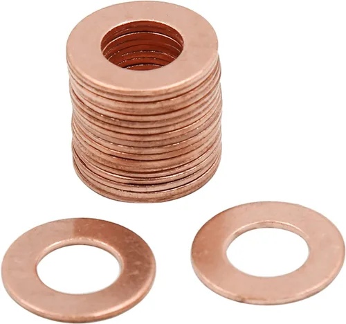 Vista 39 de X AUTOHAUX Anillo de sellado plano de cobre métrico M6 x 0.354 in x 0.039 in para tuerca de tornillo