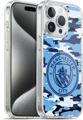 Vista 157 de Head Case Designs Funda de gel con licencia oficial del Manchester City Man City FC Blue Moon Badge Camou [protección de grado militar] compatible