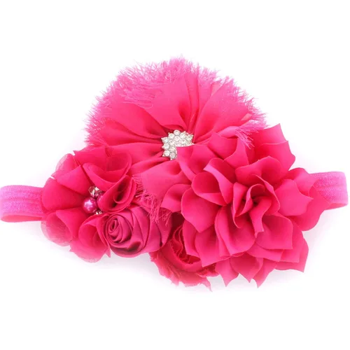 Vista 13 de My Lello Diadema de tela desgastada para bebé, bebé, bebé, niña, elástica, rosa polvorienta