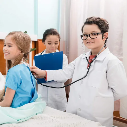 Vista 4 de Skeleteen Doctor's - Estetoscopio de juguete para niños, juego de médico o enfermera, accesorios de disfraz y juguetes de utilería para niños, 1