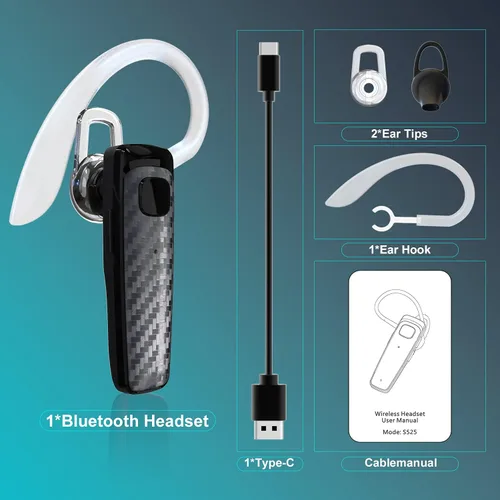Vista 5 de Auriculares Bluetooth, CVC8.0, auriculares Bluetooth manos libres, 16 horas de tiempo de conversación, cancelación de ruido, auriculares