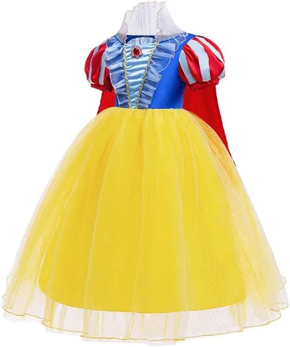 Vista 57 de HIHCBF Disfraz de princesa blanca como la nieve para niñas, cumpleaños, Navidad, Halloween, carnaval (con accesorios)