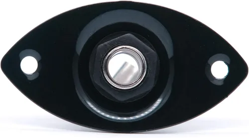 Vista 3 de Metal 1/4 "Oval Guitarra Entrada Jack Salida Placa Jackplate Socket para Fender Strat Tele (negro)