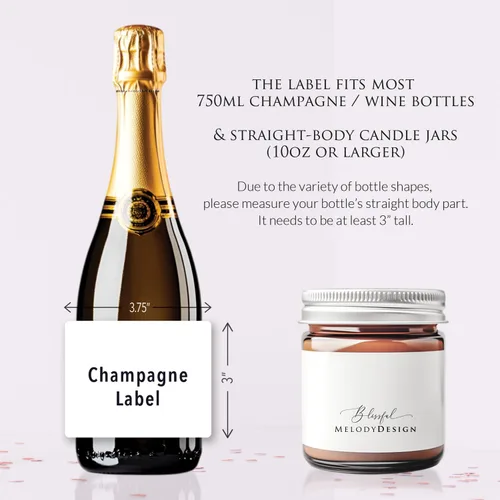 Vista 3 de Felicidades a la futura Sra. - Mini etiquetas para botellas de champán de despedida de soltera, etiquetas impermeables para botellas de vino mini