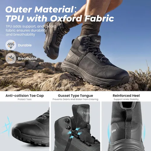 Vista 4 de Men's Military Tactical Boots Waterproof Lightweight Hiking Boots Durable Non-Slip Combat Boot For Work