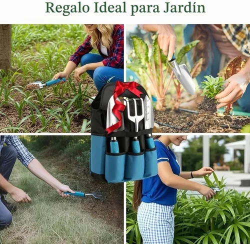 Vista 8 de Housolution - Juego de herramientas de jardinería, 8 piezas, regalos de jardinería para mujeres, azul y negro