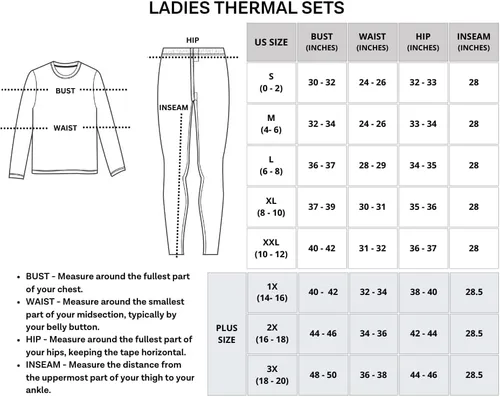 Vista 5 de Conjunto de ropa interior térmica para mujer, ropa interior térmica para mujer, parte superior e inferior con forro polar