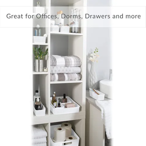 Vista 12 de Simplify Juego organizador de 6 piezas Contenedores de varios tamaños Multiuso Oficina Escritorio Dormitorio Baño Cesta