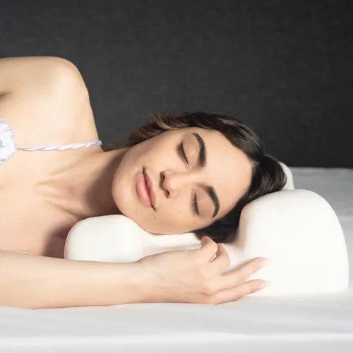 Vista 8 de Almohada de belleza facial impecable, almohada cervical para el cuello de espuma viscoelástica antienvejecimiento y antiarrugas, almohada cervical