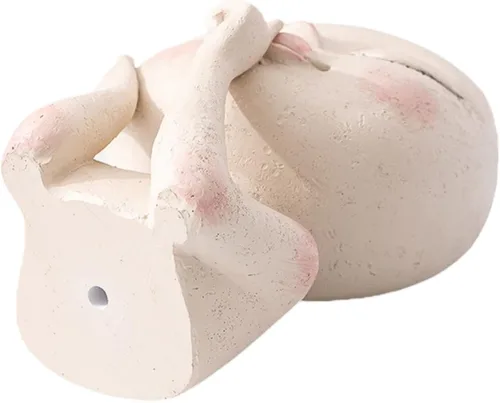 Vista 7 de Macetero de cabeza, macetas con agujero de drenaje, macetas únicas con ojos cerrados, macetas de cabeza de resina para plantas