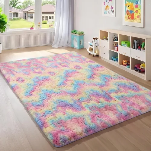 Vista 91 de Ophanie - Alfombras para sala de estar, antideslizante y suave, de felpa grandes y peludas para dormitorio, peludas para niños y niñas, decoración