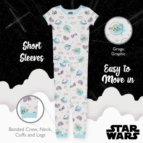 Vista 3 de Star Wars Girls' 4-Piece Snug-Fit Cotton Pajama Set