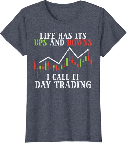 Vista 88 de Life Ups And Downs Day Trading Crypto Stock Market Trader T-Shirt, Negro