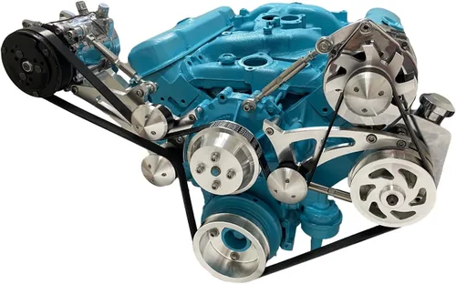 Vista 3 de Pontiac Kit de conversión de polea serpentina A/C Alt PS 350 400 428 455 AC 1
