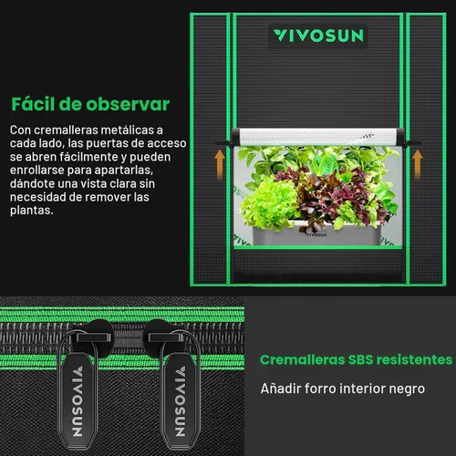 Vista 2 de VIVOSUN Tienda de cultivo pequeña para aerogarden, sistema de cultivo hidropónico, tienda de cultivo interior de Mylar altamente reflectante de 20 x