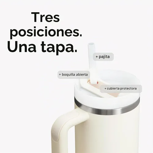 Vista 9 de STANLEY Quencher H2.0 - Vaso de 30 onzas con mango y popote Tapa de 3 posiciones Flowstate Compatible con portavasos para viajes Taza de acero