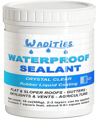 Vista 7 de Sellador Impermeable Líquido Transparente - 5 Galones, Wadities Recubrimiento Impermeable a Base de Agua para Pared, Baño, Techo, Parche Invisible