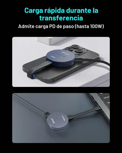 Vista 5 de SSD portátil magnético de 128 GB, unidad de estado sólido externa USB 3.2 Gen2 tipo C, hasta 1000 MB/s, compatible con USB-C iPhone 15/16/17 Series