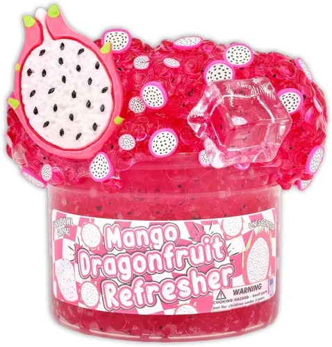 Vista 2 de Mango Dragonfruit Refresher (8 onzas) – Slime de cuentas de pecera – Hecho a mano en Estados Unidos – Dope Slimes Pink