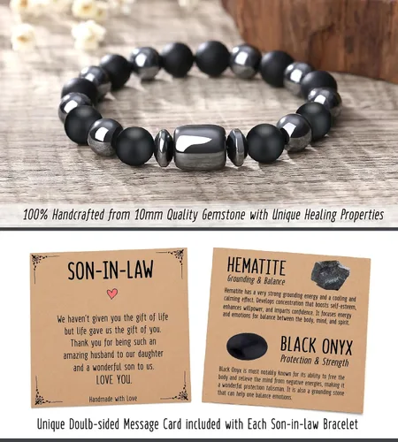 Vista 4 de Pulseras hechas a mano para hombres, regalos geniales para él, novio, marido, papá, hijo, abuelo, nieto, hermano, relleno de calcetines de Navidad