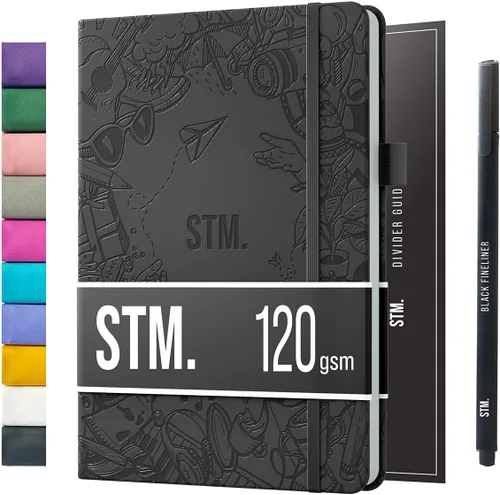 Vista 33 de Cuaderno de cuadrícula de puntos con viñetas Cuadernos diarios A5 para escritura personal, trabajo, mujeres papel grueso de 120gsm, tapa dura
