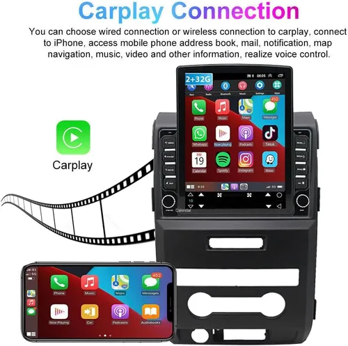 Vista 5 de Android 13 Estéreo de coche para Ford F150 2009 2010 2011 2012 2013 2014 con Carplay inalámbrico Android Auto 9.7 '' pantalla táctil 2G+32G coche