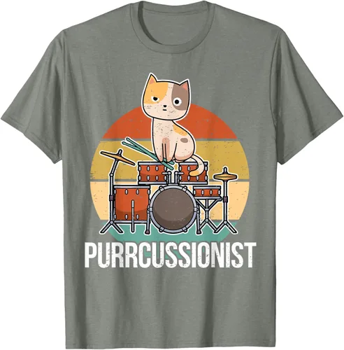 Vista 37 de Funny Percussion Drummer Drumming Drums Saying I Kitten Cat Camiseta, Negro, S