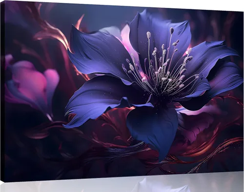 Vista 47 de TutuBeer 1 Panel Bauhinia Flor Roja China Bauhinia Flor Púrpura Planta Botánica Imagen de Flor Obra de Arte Pintura al Óleo sobre Lienzo Estirado
