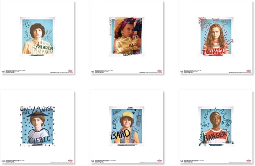 Vista 6 de Trends International Gallery Pops Netflix Stranger Things: Season 3 - Paquete de arte de pared de anuario (paquete de 6) póster de pared, 12 x 12