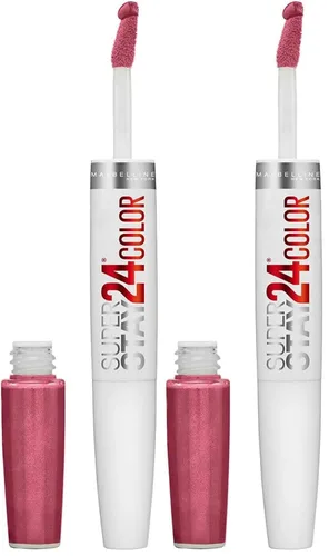 Vista 43 de Maybelline Super Stay 24, lápiz labial líquido de maquillaje de 2 pasos, color altamente pigmentado de larga duración con bálsamo hidratante, Merlot