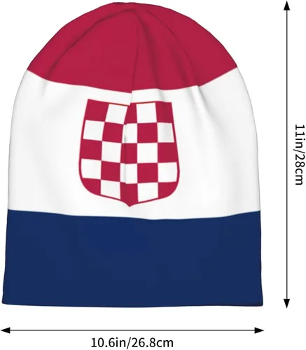 Vista 3 de Gorro de punto con bandera de Croacia gorro de invierno cálido suave para uso diario para hombres y mujeres Fashion talla única