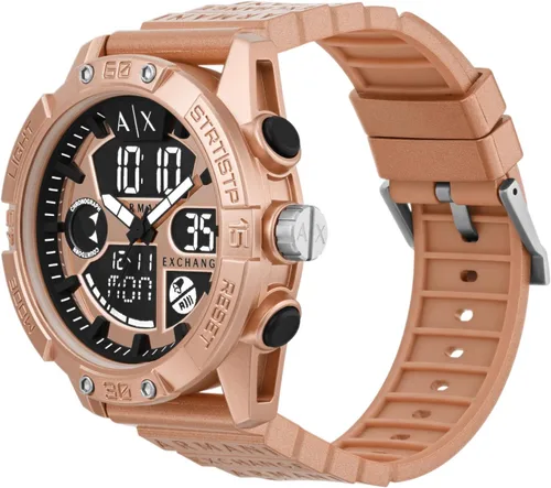 Vista 4 de AX Armani Exchange - Reloj de silicona analógico digital para hombre
