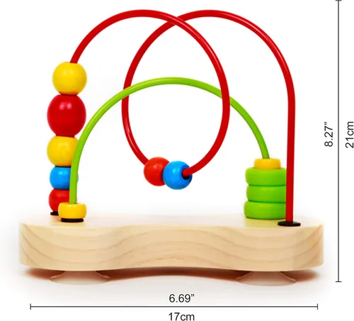 Vista 3 de Laberinto de madera con cuentas con doble burbuja de Hape.