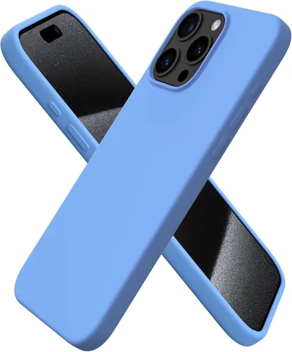 Vista 22 de ORNARTO Funda compatible con iPhone 15 Pro Max de 6.7 pulgadas, de silicona líquida delgada, de 3 capas, de gel suave, protectora, a prueba