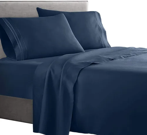 Vista 11 de Juego de sábanas para dormitorio de 4 piezas, colección 1500 Clara Clark.