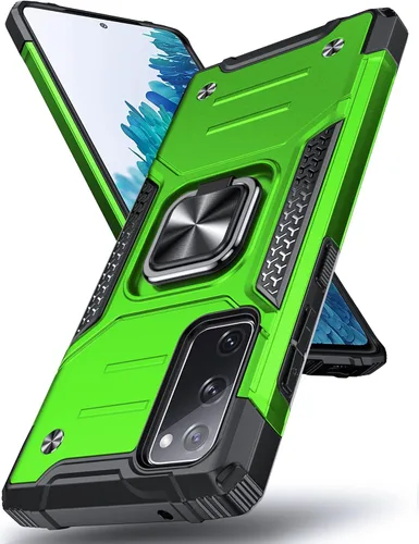 Vista 103 de DASFOND Diseñada para funda Galaxy S8 con soporte, anillo metálico giratorio mejorado de 360°, soporte kickstand de grado militar, resistente a