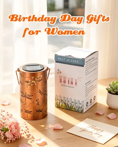 Vista 2 de ANYTALK Faroles Solares de Libélula para Exteriores Impermeables, Regalos de Cumpleaños para Mujeres Mamá Abuela, Luces Solares Colgantes