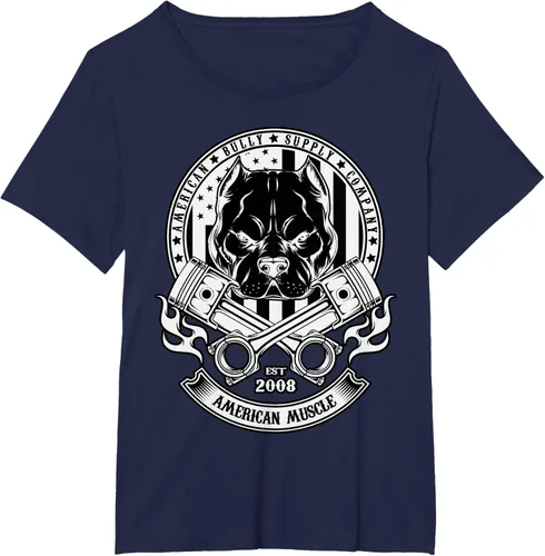 Vista 14 de American Muscle - Camiseta de cabeza dura Pit Bull American Bully, Negro, S