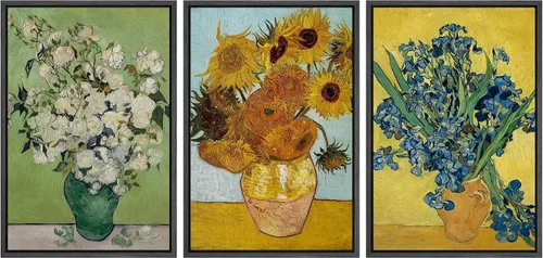 Vista 158 de wall26 Lienzo enmarcado para pared, juego de arte con flores de almendra de Vincent Van Gogh, naturaleza, ilustraciones de área silvestre, bellas
