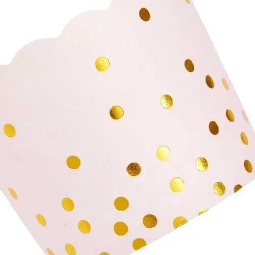 Vista 5 de Sparkle and Bash Tulip Cupcake Liners - Tazas para hornear rosas y doradas, tazas de aperitivos para baby shower, envoltorios de cupcakes