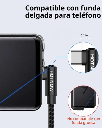 Vista 4 de Cable USB C corto de ángulo recto de 0.5 pies, paquete de 3 cables de carga USB C de 6 pulgadas, cable de carga rápida trenzado de nailon