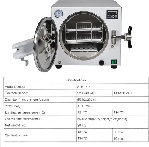 Vista 8 de Equipo de laboratorio de autoclave de vapor de alta presión 18L