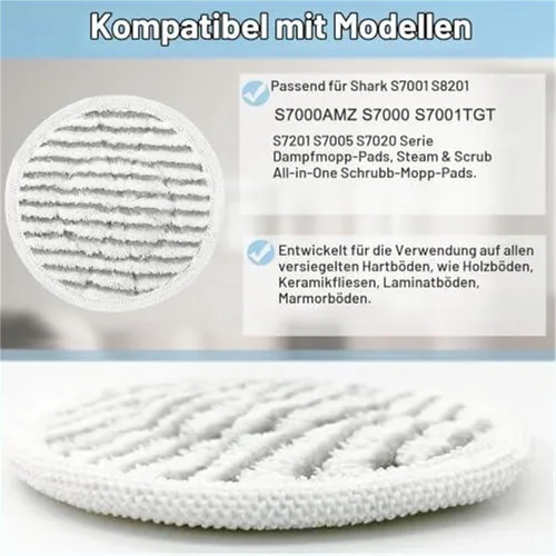 Vista 3 de Mop Pads Compatible with Shark S7001 S8201 Bvhonwe 10 Pack Mop Pads Compatible With Shark S7001 S8201 Bvhonwe(10er-Pack)