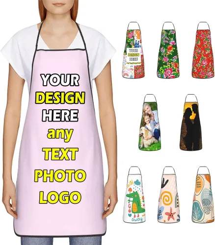 Vista 41 de Delantales impermeables personalizados para diseñar tu propia foto logotipo texto para cocinar hornear 28.3 x 20.4 pulgadas