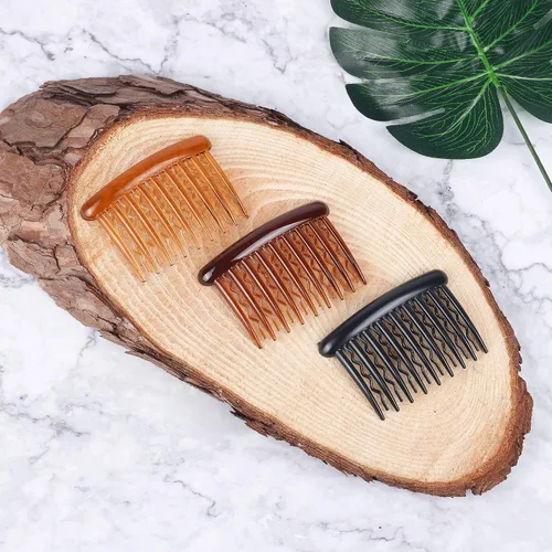 Vista 4 de 18 peines de plástico para dientes de pelo, accesorios para el cabello fino