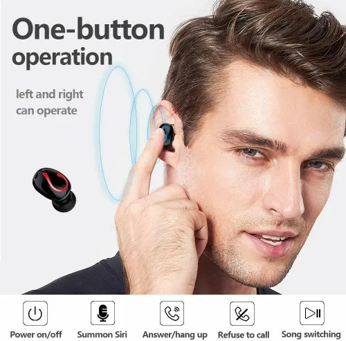 Vista 4 de Auriculares Bluetooth 5.1 TWS Auriculares inalámbricos Mini Auriculares estéreo IPX7