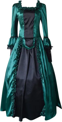 Vista 3 de Vestido gótico vestidos florales vestidos de cuello cuadrado vestidos impresos invierno bola mujeres retro otoño vestido de mujer