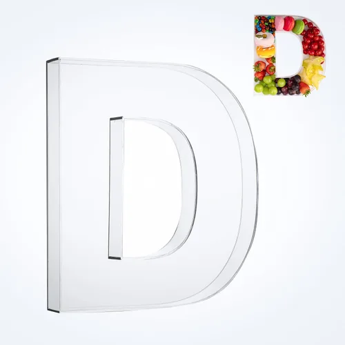 Vista 10 de Bandeja de 11" de Acrílico con Letras y Números – Bandeja Reutilizable y Rellenable para Aperitivos de Charcutería, Caja de Servir Postres
