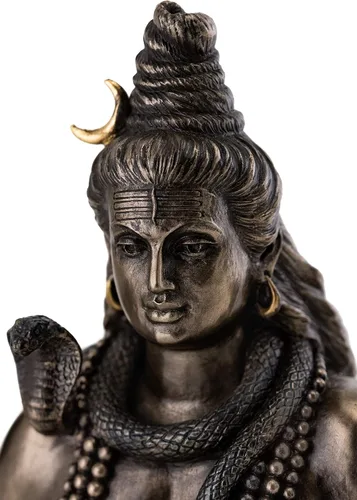 Vista 6 de Top Collection Estatua de Shiva en Padmasana Lotus Pose-Hindú Dios de destruir el mal, la ignorancia y la escultura de la muerte, figura
